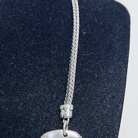 Brighton Chunky Silver-Tone Wheat Chain Statement Necklace (6023) - Picture 5 of 7